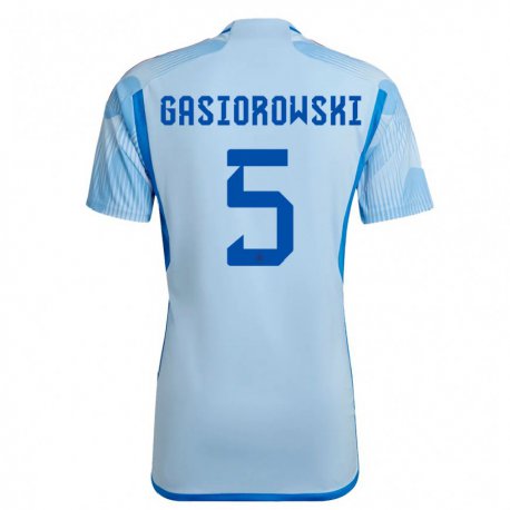 Kandiny Miesten Espanjan Yarek Gasiorowski #5 Sky Sininen Vieraspaita 22-24 Lyhythihainen Paita T-paita