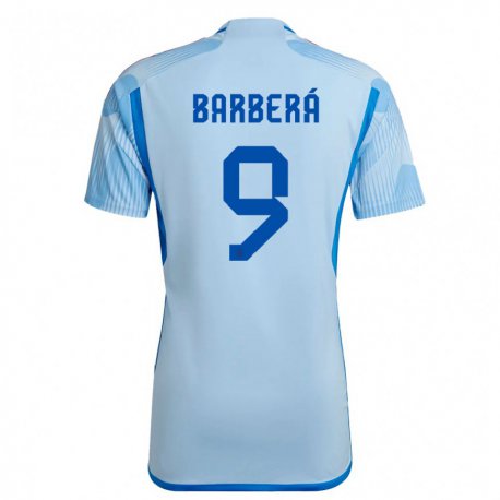 Kandiny Miesten Espanjan Victor Barbera #9 Sky Sininen Vieraspaita 22-24 Lyhythihainen Paita T-paita