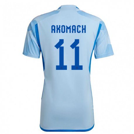 Kandiny Miesten Espanjan Ilias Akomach #11 Sky Sininen Vieraspaita 22-24 Lyhythihainen Paita T-paita