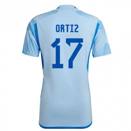 Kandiny Miesten Espanjan Angel Ortiz #17 Sky Sininen Vieraspaita 22-24 Lyhythihainen Paita T-paita