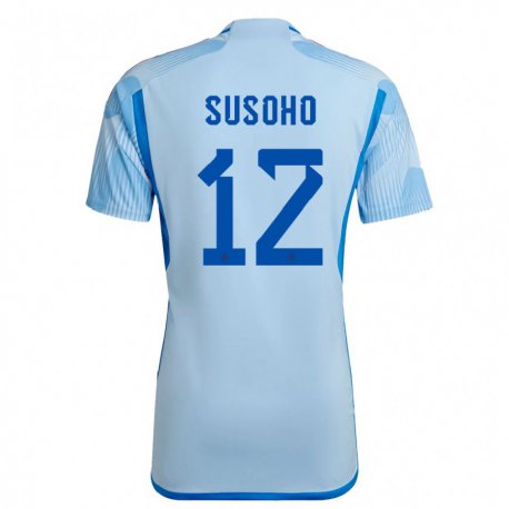 Kandiny Miesten Espanjan Mahamadou Susoho #12 Sky Sininen Vieraspaita 22-24 Lyhythihainen Paita T-paita