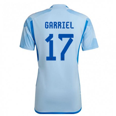 Kandiny Miesten Espanjan Ivan Garriel #17 Sky Sininen Vieraspaita 22-24 Lyhythihainen Paita T-paita