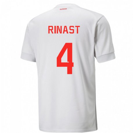Kandiny Miesten Sveitsin Rachel Rinast #4 Valkoinen Vieraspaita 22-24 Lyhythihainen Paita T-paita