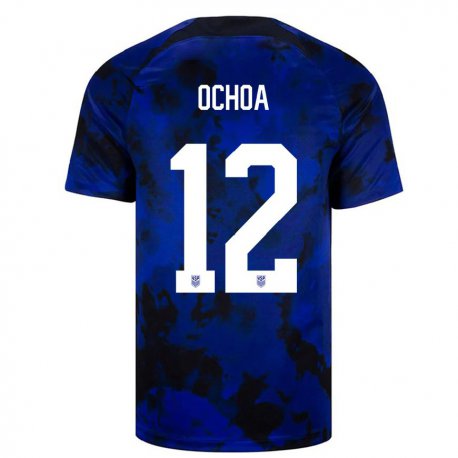 Kandiny Miesten Yhdysvaltain Emmanuel Ochoa #12 Kuninkaallisen Sininen Vieraspaita 22-24 Lyhythihainen Paita T-paita