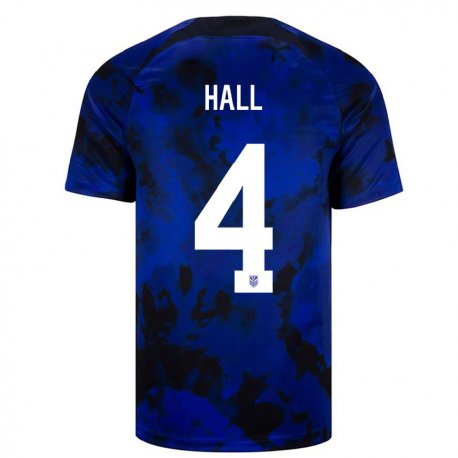 Kandiny Miesten Yhdysvaltain Tyler Hall #4 Kuninkaallisen Sininen Vieraspaita 22-24 Lyhythihainen Paita T-paita