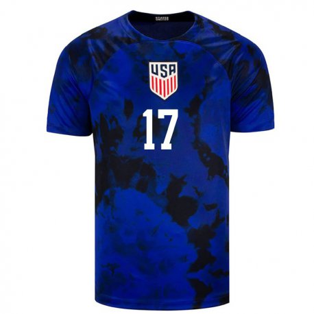 Kandiny Miesten Yhdysvaltain Keyrol Figueroa #17 Kuninkaallisen Sininen Vieraspaita 22-24 Lyhythihainen Paita T-paita