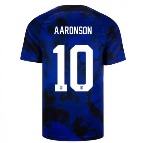 Kandiny Miesten Yhdysvaltain Paxten Aaronson #10 Kuninkaallisen Sininen Vieraspaita 22-24 Lyhythihainen Paita T-paita