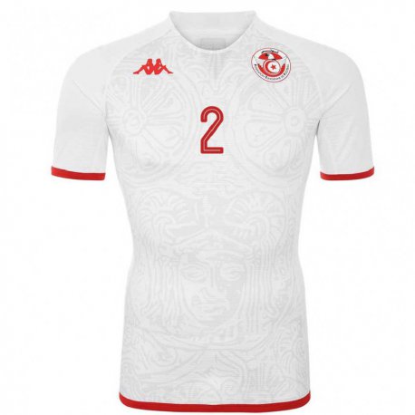 Kandiny Miesten Tunisian Dhikra Mahfoudh #2 Valkoinen Vieraspaita 22-24 Lyhythihainen Paita T-paita
