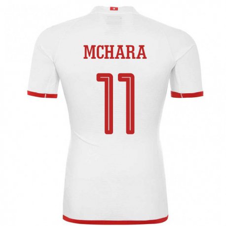 Kandiny Miesten Tunisian Imen Mchara #11 Valkoinen Vieraspaita 22-24 Lyhythihainen Paita T-paita