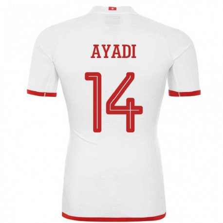 Kandiny Miesten Tunisian Ghada Ayadi #14 Valkoinen Vieraspaita 22-24 Lyhythihainen Paita T-paita