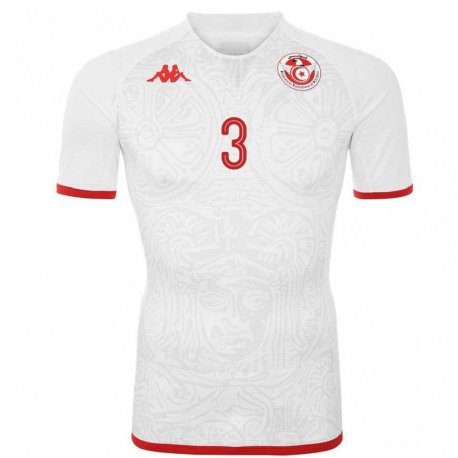 Kandiny Miesten Tunisian Rayen Hadded #3 Valkoinen Vieraspaita 22-24 Lyhythihainen Paita T-paita