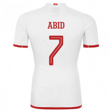 Kandiny Miesten Tunisian Aziz Abid #7 Valkoinen Vieraspaita 22-24 Lyhythihainen Paita T-paita