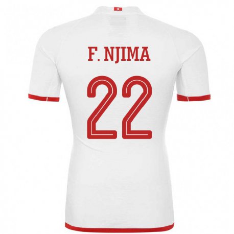 Kandiny Miesten Tunisian Firas Ben Njima #22 Valkoinen Vieraspaita 22-24 Lyhythihainen Paita T-paita