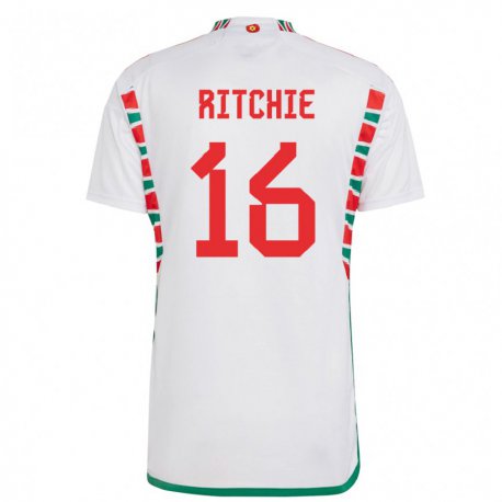 Kandiny Miesten Walesin Amelia Ritchie #16 Valkoinen Vieraspaita 22-24 Lyhythihainen Paita T-paita