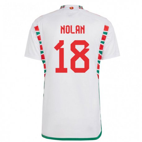 Kandiny Miesten Walesin Kylie Nolan #18 Valkoinen Vieraspaita 22-24 Lyhythihainen Paita T-paita