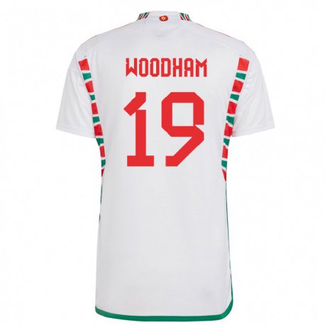 Kandiny Miesten Walesin Lily Woodham #19 Valkoinen Vieraspaita 22-24 Lyhythihainen Paita T-paita
