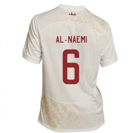 Kandiny Miesten Qatarin Reem Al Naemi #6 Kultainen Beige Vieraspaita 22-24 Lyhythihainen Paita T-paita