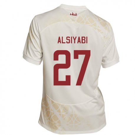 Kandiny Miesten Qatarin Nasra Alsiyabi #27 Kultainen Beige Vieraspaita 22-24 Lyhythihainen Paita T-paita