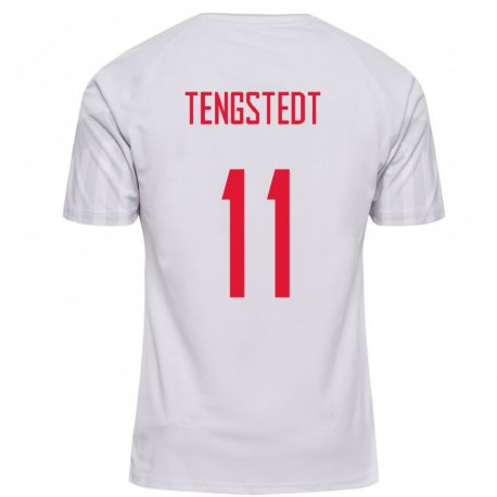 Kandiny Miesten Tanskan Casper Tengstedt #11 Valkoinen Vieraspaita 22-24 Lyhythihainen Paita T-paita