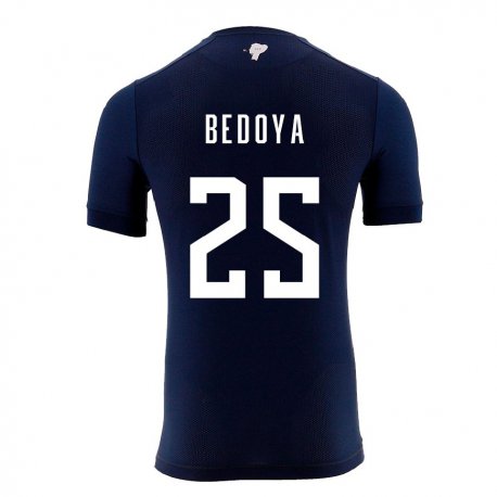 Kandiny Miesten Ecuadorin Jaydah Bedoya #25 Laivastonsininen Vieraspaita 22-24 Lyhythihainen Paita T-paita