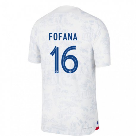 Kandiny Miesten Ranskan Yahia Fofana #16 Valkoinen Sininen Vieraspaita 22-24 Lyhythihainen Paita T-paita