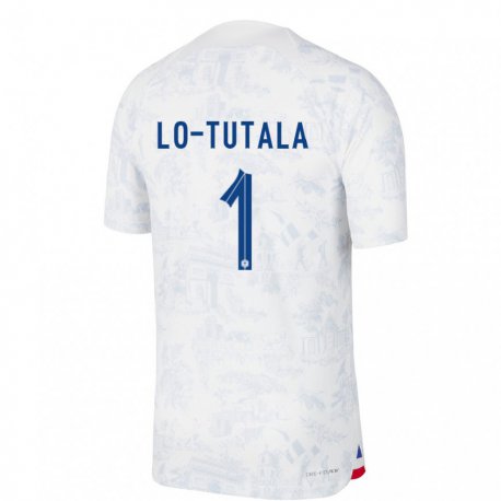 Kandiny Miesten Ranskan Thimothee Lo Tutala #1 Valkoinen Sininen Vieraspaita 22-24 Lyhythihainen Paita T-paita