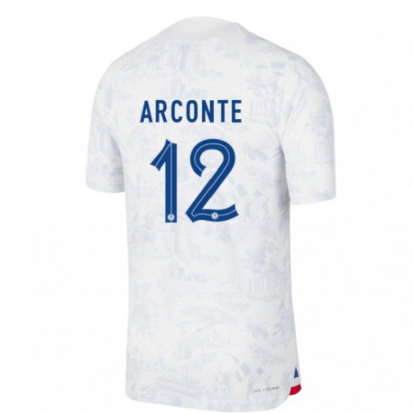 Kandiny Miesten Ranskan Tairyk Arconte #12 Valkoinen Sininen Vieraspaita 22-24 Lyhythihainen Paita T-paita