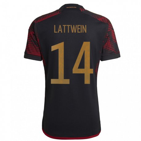 Kandiny Miesten Saksan Lena Lattwein #14 Musta Kastanjanruskea Vieraspaita 22-24 Lyhythihainen Paita T-paita