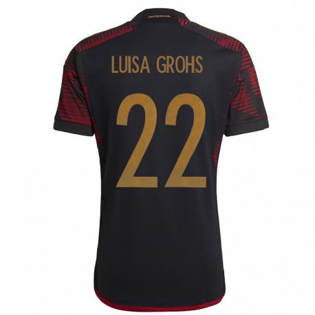 Kandiny Miesten Saksan Maria Luisa Grohs #22 Musta Kastanjanruskea Vieraspaita 22-24 Lyhythihainen Paita T-paita