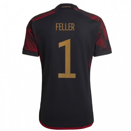 Kandiny Miesten Saksan Frank Feller #1 Musta Kastanjanruskea Vieraspaita 22-24 Lyhythihainen Paita T-paita