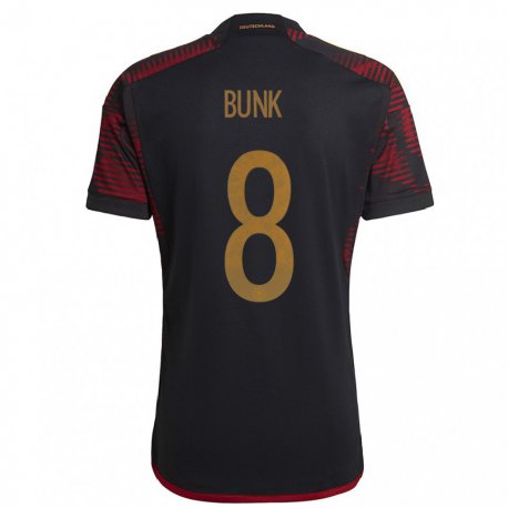Kandiny Miesten Saksan Daniel Bunk #8 Musta Kastanjanruskea Vieraspaita 22-24 Lyhythihainen Paita T-paita