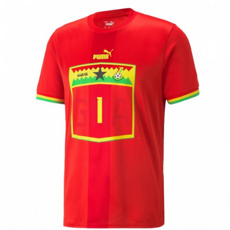 Kandiny Miesten Ghanan Fafali Dumehasi #1 Punainen Vieraspaita 22-24 Lyhythihainen Paita T-paita