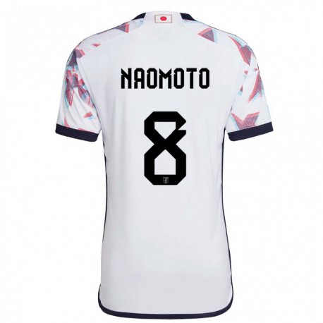Kandiny Miesten Japanin Hikaru Naomoto #8 Valkoinen Vieraspaita 22-24 Lyhythihainen Paita T-paita