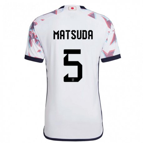 Kandiny Miesten Japanin Hayate Matsuda #5 Valkoinen Vieraspaita 22-24 Lyhythihainen Paita T-paita