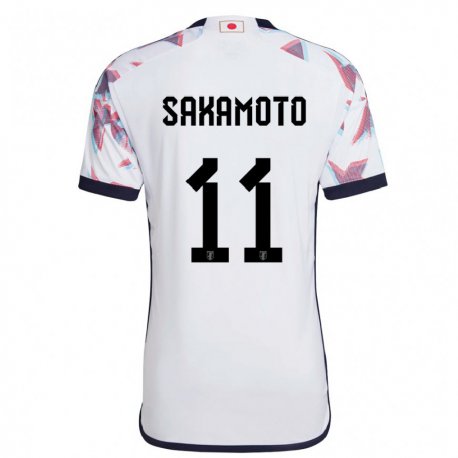 Kandiny Miesten Japanin Isa Sakamoto #11 Valkoinen Vieraspaita 22-24 Lyhythihainen Paita T-paita