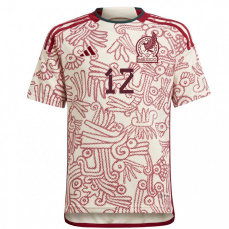 Kandiny Miesten Meksikon Itzel Gonzalez #12 Ihme Valkoinen Punainen Vieraspaita 22-24 Lyhythihainen Paita T-paita