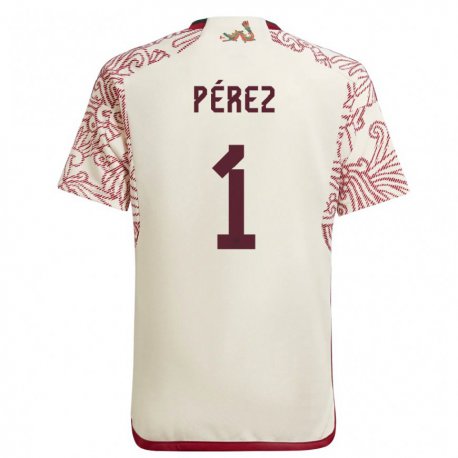 Kandiny Miesten Meksikon Emiliano Perez #1 Ihme Valkoinen Punainen Vieraspaita 22-24 Lyhythihainen Paita T-paita