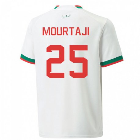 Kandiny Miesten Marokon Chaymaa Mourtaji #25 Valkoinen Vieraspaita 22-24 Lyhythihainen Paita T-paita