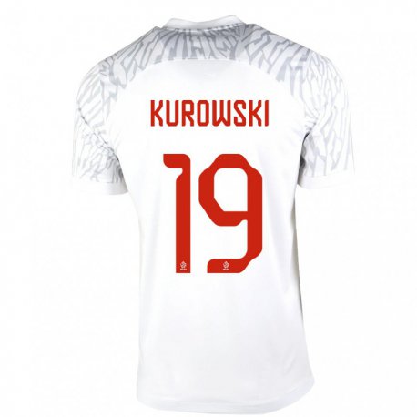 Kandiny Naisten Puolan Milosz Kurowski #19 Valkoinen Kotipaita 22-24 Lyhythihainen Paita T-paita
