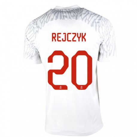 Kandiny Naisten Puolan Filip Rejczyk #20 Valkoinen Kotipaita 22-24 Lyhythihainen Paita T-paita