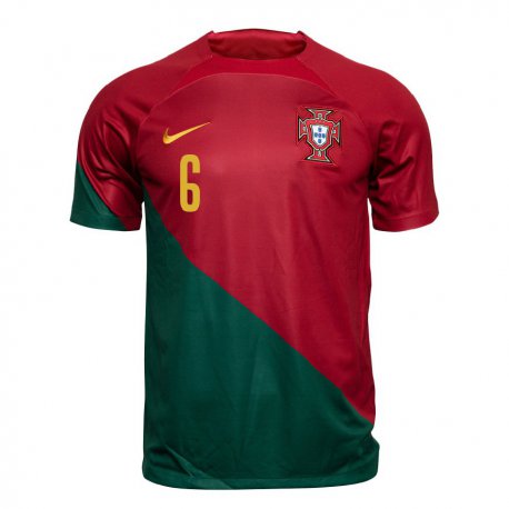 Kandiny Naisten Portugalin Dario Essugo #6 Puna-vihreä Kotipaita 22-24 Lyhythihainen Paita T-paita
