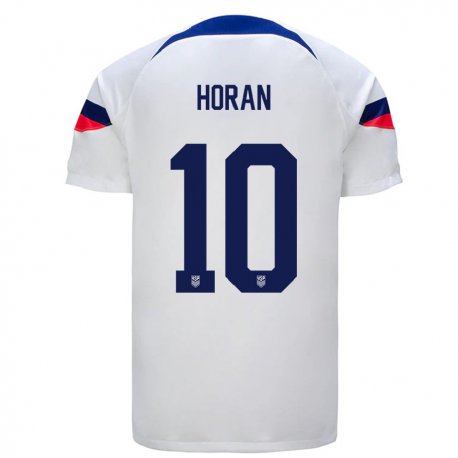 Kandiny Naisten Yhdysvaltain Lindsey Horan #10 Valkoinen Kotipaita 22-24 Lyhythihainen Paita T-paita