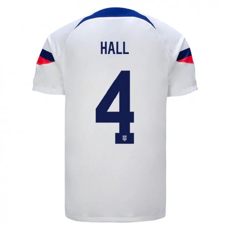 Kandiny Naisten Yhdysvaltain Tyler Hall #4 Valkoinen Kotipaita 22-24 Lyhythihainen Paita T-paita