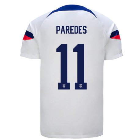 Kandiny Naisten Yhdysvaltain Kevin Paredes #11 Valkoinen Kotipaita 22-24 Lyhythihainen Paita T-paita