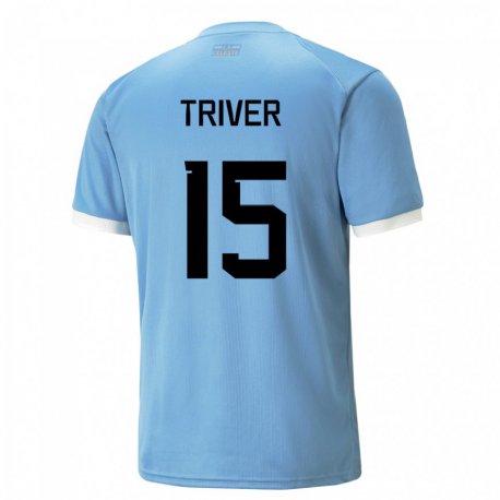 Kandiny Naisten Uruguayn Francisco Triver #15 Sininen Kotipaita 22-24 Lyhythihainen Paita T-paita