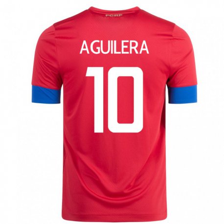 Kandiny Naisten Costa Rican Brandon Aguilera #10 Punainen Kotipaita 22-24 Lyhythihainen Paita T-paita