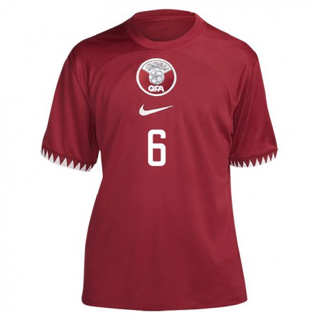 Kandiny Naisten Qatarin Reem Al Naemi #6 Kastanjanruskea Kotipaita 22-24 Lyhythihainen Paita T-paita