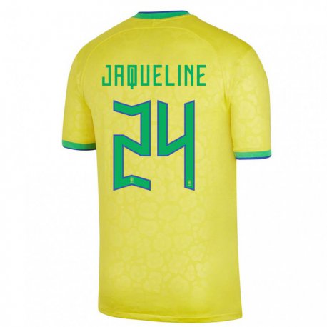 Kandiny Naisten Brasilian Jaqueline #24 Keltainen Kotipaita 22-24 Lyhythihainen Paita T-paita