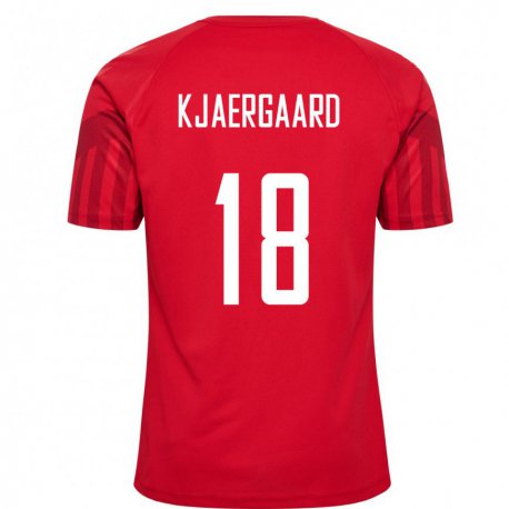 Kandiny Naisten Tanskan Maurits Kjaergaard #18 Punainen Kotipaita 22-24 Lyhythihainen Paita T-paita
