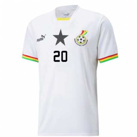 Kandiny Naisten Ghanan Louisa Aniwaa #20 Valkoinen Kotipaita 22-24 Lyhythihainen Paita T-paita